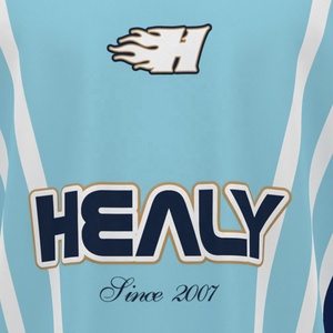 HEALY Retro jaren 90 Streetwear Oversized Voetbalshirt Hoge Kwaliteit Custom Print Polokraag 100% Polyester Voetbaltenue Heren - Product Image 4