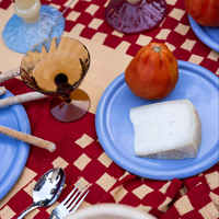 Service de vaisselle en céramique personnalisable avec bordure émaillée colorée, assiettes pour gâteaux, desserts, steaks, salades, vaisselle de restaurant