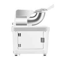 Broyeur à glace électrique semi-automatique avec double lame en plastique, pour usage domestique et extérieur, avec bac de stockage visuel