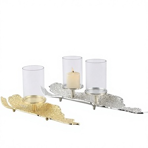 Porte-bougie en métal en forme d'écorce - Product Image 1