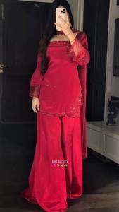 Full Sleeve Readymade Silk <b>Top</b> Lehenga with Dupatta Set for Women Party Heavy Embroidery 5mm Sequence Work Suit - Product Image 3