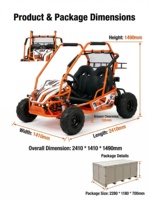 Go Kart de 120cc, 4 Tiempos, Gasolina, Transmisión por Cadena, Frenos de Disco Hidráulicos, Velocidad Máxima de 38 km/h, para Uso al Aire Libre entre Padres e Hijos