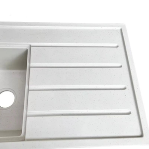Évier en céramique artificielle blanche à <span class=keywords><strong>double</strong></span> cuve Évier de cuisine en quartz Évier de cuisine commercial Topmount de luxe - Product Image 2