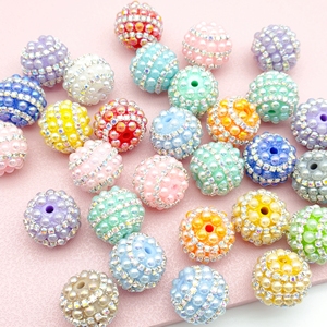 Perles en résine épaisses de haute qualité 51258 à rayures scintillantes et strass pour la fabrication de stylos, boules disco et bijoux - Product Image 1