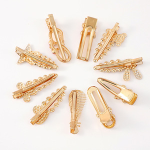 Elegantes Pinzas para el Cabello Doradas con Perlas y Diamantes de Imitación para Mujer, Pinza Lateral de 10 cm para Uso Diario - Product Image 3