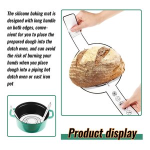 네덜란드 오븐 빵 베이킹 실리콘 베이킹 매트 긴 손잡이 8.3 인치 재사용 가능한 실리콘 베이킹 시트 논스틱 베이킹 매트 - Product Image 4