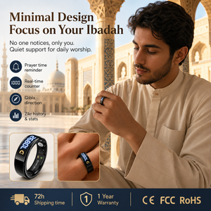 Nouvelle Arrivée 2026 : Bague Intelligente de Suivi de Santé Tasbeeh Islamique, Étanche IP67, Rappel Azan, à Porter pour Musulmans - Product Image 4