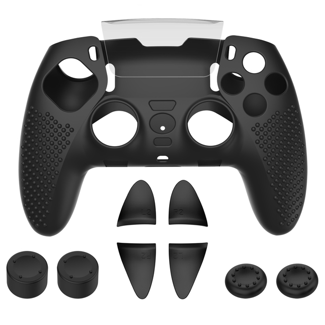 PS5 Dual Sense Edge Gamepad Anti-slip Silicone Case & Button Caps Set for PS5 Eite Controller Protective Cover Thumbstick Grips