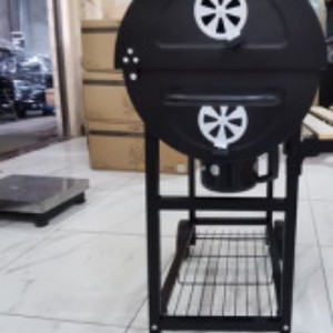 Charcoal <b>Grill</b> Steel Painted Trolley Outdoor <b>Grills</b> With Double <b>Rack</b> Design - Product Image 3