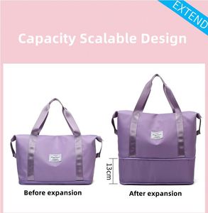 กระเป๋าเดินทางกีฬากันน้ำพับเก็บได้ความจุขนาดใหญ่สำหรับผู้หญิงกระเป๋าไปยิมโยคะ - Product Image 3