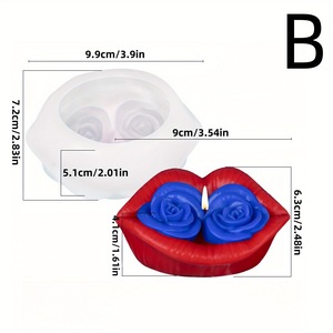 Silicone <b>Mold</b> For Rose Lips <b>Candle</b> Soap Making Valentine'S Day DIY <b>Mold</b> Transparent White Customizable Shape - Product Image 5