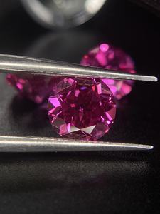 Certificat Grc de couleur rose vif créé rond pierres précieuses en vrac gemmes cultivées en laboratoire 2ct pour bague de bijoux - Product Image 2