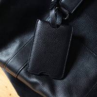 Étiquette de bagage en cuir véritable personnalisable de haute qualité, tendance, avec logo, pour identification de voyage en avion et à l'aéroport