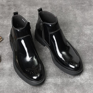 Chaussures Oxford pour hommes britanniques en cuir véritable imperméable, à bout fermé, faites à la main, pour mariage, formelles, décontractées, antidérapantes, avec boucles et sangles - Product Image 1