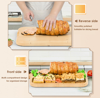 Planches à charcuterie écologiques en bambou et PET, sans danger pour les aliments, avec couvercle transparent à fermeture hermétique, plateau de service portable pour le camping