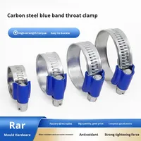 Collier de serrage à sangle bleue en acier au carbone fort galvanisé tête bleue tuyau d'eau boucle en acier inoxydable système de mesure métrique lourd