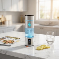 Bouteille Générateur d'Eau Hydrogénée Intelligente Térahertz 5001-10000 PPB avec Base de Recharge Sans Fil pour Usage Domestique et Extérieur Alimentée par Batterie