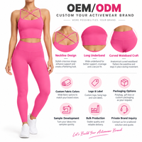 Ensemble de sport 2 pièces pour femme, anti-UV, séchage rapide, en Spandex/Nylon, avec bretelles croisées, extensible dans quatre directions, respirant, taille OEM