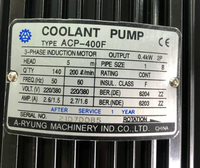 Pompe à liquide de refroidissement immergée ACP-400F A-RYUNG 400W 140-200L/min Triphasée 200-440V pour machine-outil
