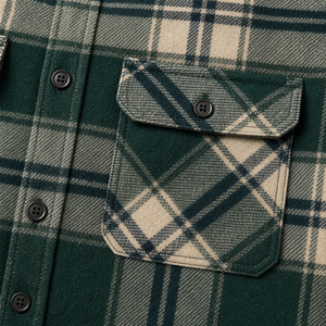 Chemise en flanelle à carreaux pour homme, manches longues, col rabattu, décontractée, automne, tissée, 100% coton, double brossage, respirante, anti-plis - Product Image 4