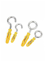 Vis à œil en acier inoxydable/acier au carbone, plaqué zinc blanc, M6 à M12, pour fixation de cordons de rideaux et stores (emballage de détail)