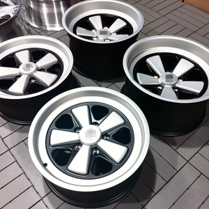 Jantes en alliage forgé noir brillant avec lèvre usinée style Fuchs 15 16 17 18 pouces 5*130 pour <span class=keywords><strong>Porsche</strong></span> 911 964 993 997 - Product Image 2