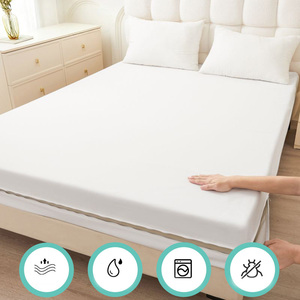 Ensemble de literie Fermeture à glissière à six côtés Drap-housse amovible à couverture complète <span class=keywords><strong>Protège</strong></span>-<span class=keywords><strong>matelas</strong></span> en polyester imperméable en TPU avec taie d'oreiller - Product Image 4