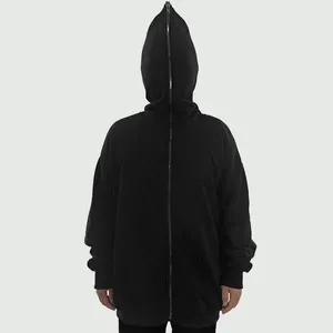 Design personalizado superdimensionado personalizado completo rosto zip up hoodie, plus size liso preto algodão 3d puff impressão homens hoodie