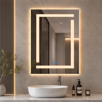 Panneaux muraux de miroir de gym rectangulaires modernes sans cadre - Cadre en aluminium argenté pour la maison, l'hôtel, la cuisine et le salon