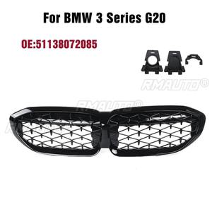 กระจังหน้ารถยนต์แบบเพชร สีดำเงา สำหรับ BMW ซีรีส์ 3 รุ่น G20 G21 ปี 2019-2020 อุปกรณ์ตกแต่ง - Product Image 2