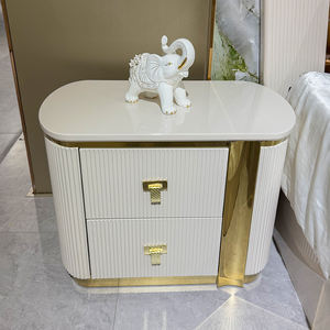 Juego de Muebles de Dormitorio de Lujo Moderno con Estructura de Madera, 5 Piezas, Cama Doble King Size de Madera Blanca, Nuevo Diseño 2025 - Product Image 3