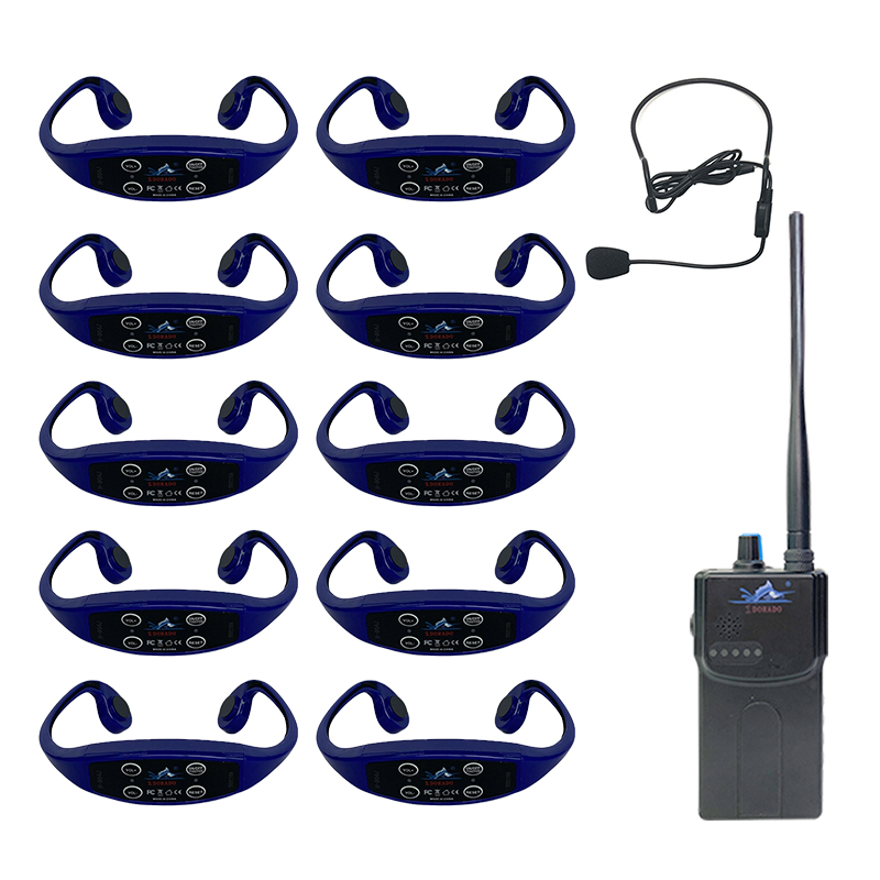 10 blauer Kopfhörer + 1 Sender
