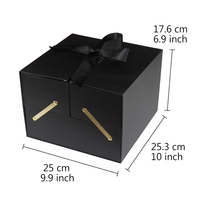Emballage cadeau personnalisé de luxe écologique fait à la main pour la Saint-Valentin, je t'aime, boîte à fleurs rectangulaire rigide en rose, boîte magnétique en feuille d'or