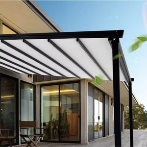 Auvent rétractable en aluminium de pergola en <span class=keywords><strong>PVC</strong></span>, auvent de <span class=keywords><strong>toit</strong></span> rétractable Pergola Hotels Modern Allunimum Frame - Product Image 1
