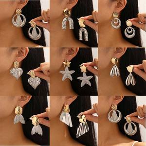 ต่างหูเม็ดเดี่ยวแฟชั่นยูโรอเมริกันย้อนยุคเครื่องประดับสำหรับทุกเพศสไตล์หรูหราอเนกประสงค์ขายส่ง - Product Image 1