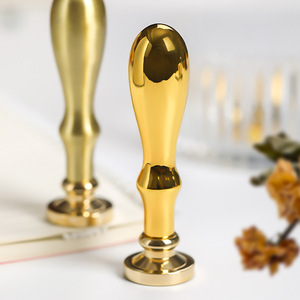 ด้ามจับตราประทับผิวโลหะสีทองสำหรับงานฝีมือปิดผนึกขี้ผึ้ง - Product Image 2