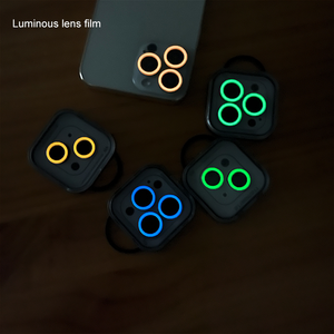 Protector de Lente Fluorescente para <span class=keywords><strong>iPhone</strong></span> 15 Pro Max <span class=keywords><strong>11</strong></span> 12, Anillo de Cámara Fluorescente de Vidrio para 14 Plus 13 Mini, Película Luminosa - Product Image 5