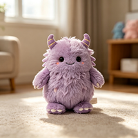 Vente en gros de poupées en peluche douces de haute qualité, mignonnes, en fourrure, monstres violets, pour enfants, jouet en peluche personnalisé