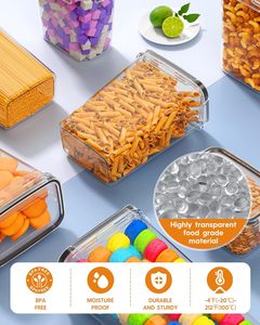 Large Stackable Airtight Acrylic Food Grain Fresh Storage <b>Containers</b> Set with Lids - Product Image 4