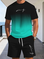 T-shirt décontracté pour homme à manches courtes, col rond, coupe ample, imprimé numérique 3D avec motif, en polyester