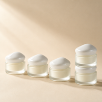 Pot en verre givré en forme de nuage de 30g, 50g, 1oz avec couvercle spécial pour masque à lèvres et crème visage