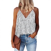 Débardeurs pour femmes, mode décontractée, col en V, bretelles, paillettes, brillant, camisole sans manches, tissu Dobby, 92% polyester, 8% élasthanne