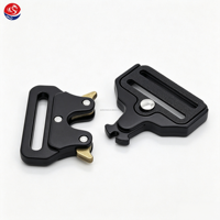 Accessoires de quincaillerie de qualité supérieure, alliage de zinc, largeur intérieure 40 mm, épaisseur 6 mm, clips métalliques noirs, boucles Cobra pour ceinture en nylon
