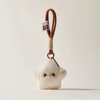 Porte-clés pendentif étoile mignon en peluche, doux, léger, fait main, breloque de sac, accessoire de décoration suspendu, article cadeau pour la vente en gros