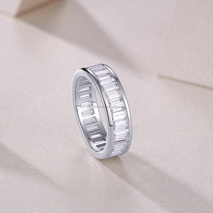 Modisches Ehering aus Sterling silber für Herren mit Moissan ite Eternity Ring für vergoldeten Jubiläums schmuck - Product Image 5
