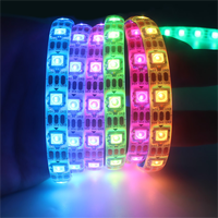 Bande lumineuse LED intelligente WS2812 Pixel RGB 60 LED/m, adressable, flexible, bande lumineuse magique, pleine couleur, 5v 12v, étanche