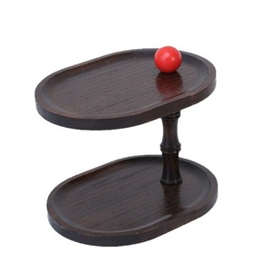 Estante de madera de dos niveles para postres, para exhibición en interiores, decoración del hogar - Product Image 4