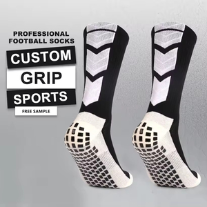 <b>High</b> Quality Custom Logo Crew Anti Slip Football Sports <b>Socks</b> Grip Soccer <b>Socks</b> for Men Wholesale - Product Image 2