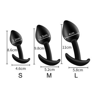 Weiches Schwarzes Silikon Plug Analspielzeug 3-teiliges Set Anale <span class=keywords><strong>Pussy</strong></span> Dehnungsplugs Erotikspielzeug für Erwachsene - Product Image 4