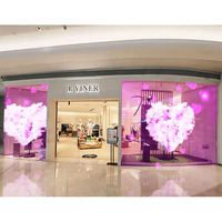 Écran LED transparent Hongwei P2.6 P3.91, panneau mural vidéo en verre rideau de glace, fenêtre transparente, publicité en magasin, affichage en maille LED